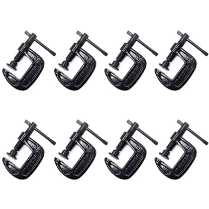 1-Inch C-Clamp Set, Heavy-Duty Cast Iron C-Clamps with 0.8-Inch Throat for Woodworking, Welding, and Building(8Pcs) - color: (8pcs)