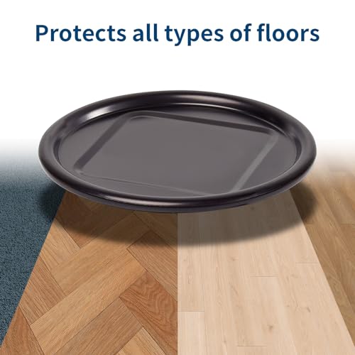 Ezprotekt 4" Round Carpet Bottom Furniture Caster Cups, 16 Pcs Reusable Furniture Coasters, Felt Furniture Sliders Pads to Protect Hardwood, Tile or Carpetd Floors from Scratches (Brown/Gray) - size: 4 inch