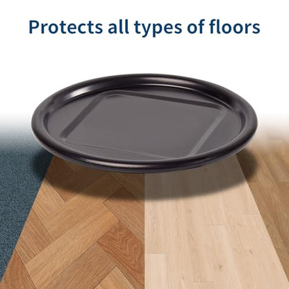 Ezprotekt 4" Round Carpet Bottom Furniture Caster Cups, 16 Pcs Reusable Furniture Coasters, Felt Furniture Sliders Pads to Protect Hardwood, Tile or Carpetd Floors from Scratches (Brown/Gray) - size: 4 inch