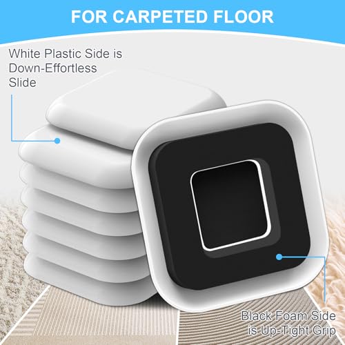 Upgrade Furniture Sliders, Furniture Sliders for Carpets, 8 PCS 4.3" Moving Pads with Anti-Slip Groove, Furniture Moving Sliders for Easy Move Bed Couch Tables Cabinet Heavy Duty, Protect Carpets - size: 4.3in 8Pack