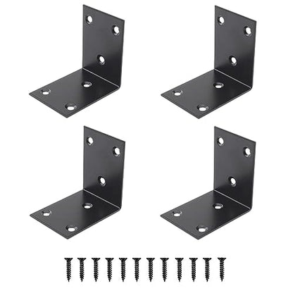 Heavy Duty Stainless Steel Corner Bracket,ULIFESTAR L Shaped Shelf Bracket 90 Degree Corner Brace Large Joint Right Angle L Bracket for Furniture Wood Cabinets Shelves (48x65x65mm) - size: 48*65*65mm