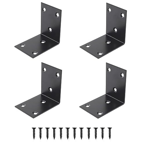 Heavy Duty Stainless Steel Corner Bracket,ULIFESTAR L Shaped Shelf Bracket 90 Degree Corner Brace Large Joint Right Angle L Bracket for Furniture Wood Cabinets Shelves (48x65x65mm) - size: 48*65*65mm