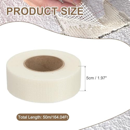 PATIKIL Drywall Repair Mesh Tape, 2 inch x 164 ft Fiberglass Repair Patch Self-Adhesive Dry Wall Joint Tape 10 Mesh Wall Hole Crack and Seam Patch, White - size: 2 Inch X 164 Feet