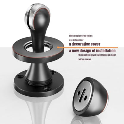 Solid Mental Magnetic Door Stop, Wall Mounted, Oil Rubbed Bronze, 2 Pack - color: Oil Rubbed Bronze