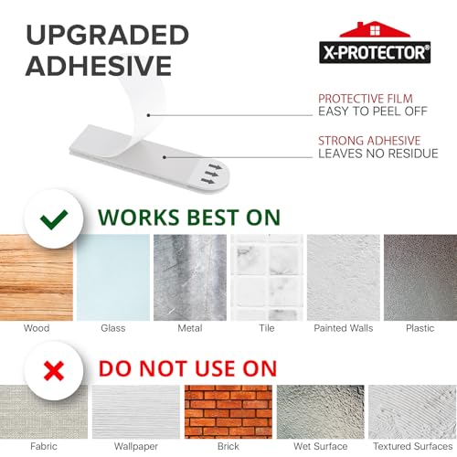 X-Protector Picture Hanging Strips - 20 Pairs Damage Free Picture Hangers - Self Adhesive Hangers Without Nails - Heavy Duty Wall Hanging Strips - Wall Sticky for Hanging Up to 10 LBS (Size S) - size: S