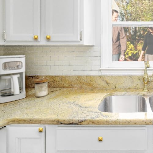 Ravinte 15 Pack Gold Kitchen Cabinet Square Knob Single Hole Cabinet Hardware for Dresser Drawer Cabinet Pulls Drawer Knobs Cabinet Knobs Contemporary Antique Rustic - color: Gold