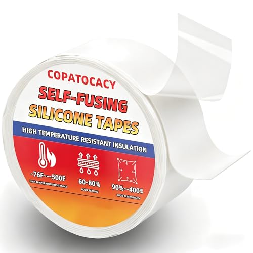 Self Fusing Silicone Tape Waterproof, Rescue Tape, 1" x 33 Feet, Self Amalgamating Tape, Silicone Rubber for Sealing Pipes, Hose Repair, Outdoor Coax and Electrical Cables (White) - color: White