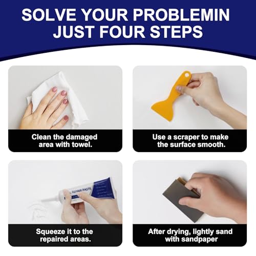 Drywall Repair Kit, Wall Mending Agent, Wall Patch Repair Kit with Scraper, Simple Filling of Wall Holes＆Efficient Crack Repair