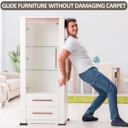 3.5 Inch Furniture Sliders, 20pcs Sliders for Moving Furniture, Heavy-Duty Furniture Movers Sliders for Carpet, Couch Sliders Protect Carpet Surface and Easily Move Furniture.