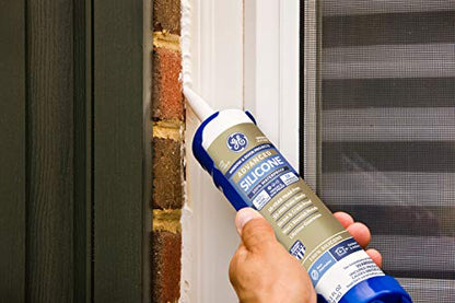 GE GE5008 Silicone 2+ Window and Door Caulk 10.1 oz Tube Light Grey
