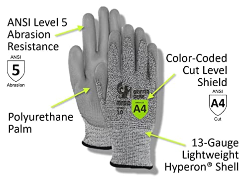 MAGID Griffin Gear ANSI A4 Liquid Repellent Nitrile Work Gloves , 12 Pairs, Size 7/Small, GPD452 - color: Polyurethane Coating, size: 7/Small, style: 12 Pair