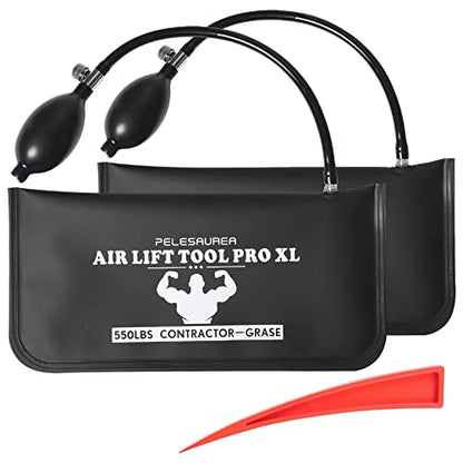 Air Wedge Bag 2pcs, Inflatable Air Shim with Pry Bars, Commercial Grade Air Wedge Pump Kit - style: 001