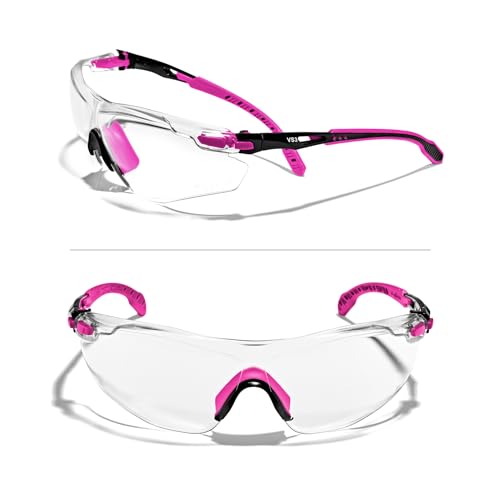 OPTIFENSE™ VS3 Anti Fog, Premium CLEAR/TINTED Safety Glasses, ANSI Z87+ (Click for frame/lens option) - color: Pink