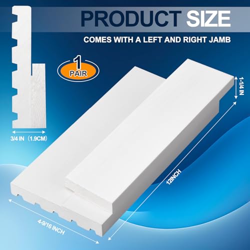 CroBlissful Pine Wood Door Frame Rot Repair Kit, 4-9/16" W X 12" L All-in-One Exterior Door Jamb Reinforcement Kit for Inward-Opening Doors & Window Sills, Durable Wetproof Paint, DIY Friendly - size: 4-9/16" W X 12" L