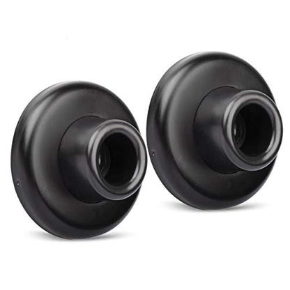 2 Pack Concave Wall Door Bumper Stop Black – 2-1/2” Outside Diameter Stainless Steel Cover with 1-1/8” Black Rubber Bumper – Easy to Install with Screw - color: Concave-Black, size: 2 Pack