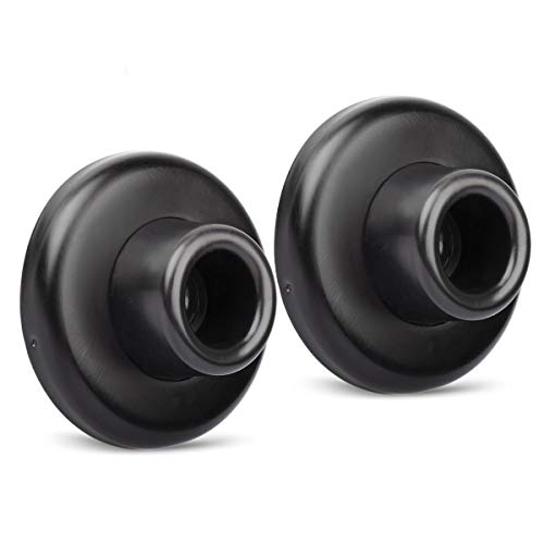 2 Pack Concave Wall Door Bumper Stop Black – 2-1/2” Outside Diameter Stainless Steel Cover with 1-1/8” Black Rubber Bumper – Easy to Install with Screw - color: Concave-Black, size: 2 Pack