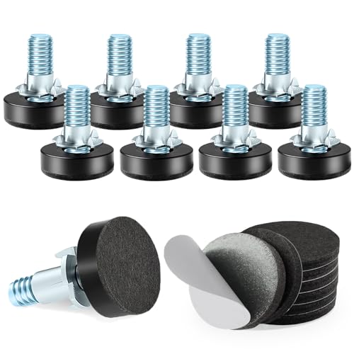 4 Set 1/4" Thread Furniture Feet Levelers, Adjustable Table Leg Screws, Height Adjuster Leveler with T-Nut for Tables,Cabinets,Chairs (1/4''-with T-Nut-8 PCS) - size: 1/4''-with T-Nut-8 PCS