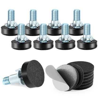 4 Set 1/4" Thread Furniture Feet Levelers, Adjustable Table Leg Screws, Height Adjuster Leveler with T-Nut for Tables,Cabinets,Chairs (1/4''-with T-Nut-8 PCS) - size: 1/4''-with T-Nut-8 PCS