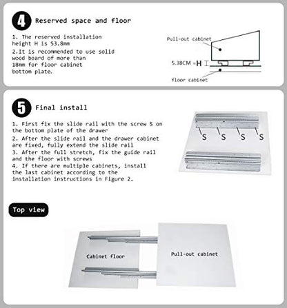 YENUO Undermount Heavy Duty Drawer Slides Full Extension Bottom Mounted 16 24 32 40 Inch Hidden Under Ball Bearing Metal Rails Track Guide Glide Runners 250 Lb 1 Pair (Bottom Mounted, 16 Inch(400mm)) - size: 16 Inch, style: Load: 250 lb – Bottom Mount