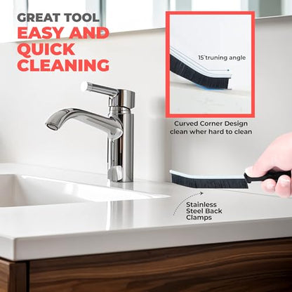 9Pcs Crevice Cleaning Brush, Multi-Purpse Hard Bristle Grout Brush for Cleaning Bathroom, Kitchen, Tiles, Corners, Teapot, Bottle, Tight Spaces & More