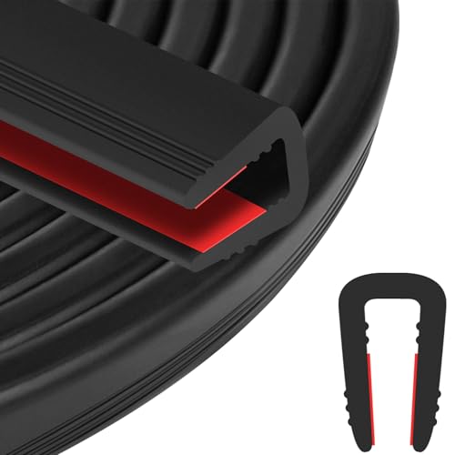 ToLanbbt Rubber Edge Trim U Channel, 1/2" Self Adhesive Sheet Metal Edge Guard Protector, EPDM Seal Strip for Car Doors, Steel Plates, Glass, Hatches, Table Corners, Fit 1/2"(13mm), 10Ft, Black - color: Black, size: 1/2" x 10'L