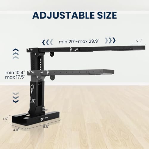Ladder Extender Pro, Heavy-Duty Ladder Leveler, 20"-29.9" Adjustable Length Range Ladder Stabilizer, 10.4"-17.5" Adjustable Height Range Foldable Ladder-Aide for Single and Extension Ladders