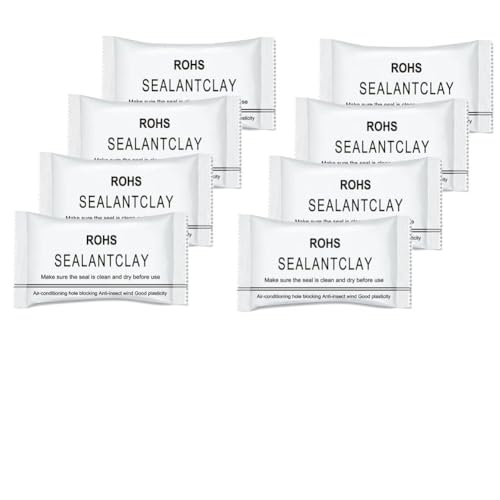 Sealant Clay - Air Conditioning Hole Sealer, Sealing Mastic Quick Mending Mud Wind Blocking, Good Plasticity, Waterproof Sealant Putty for Plumbing, Electrical, and HVAC Applications (8 Pack) - size: 8 pack