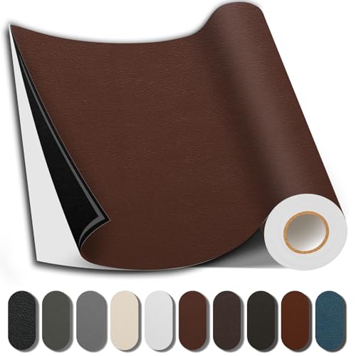 Shagoom Leather Repair Patch, Repair Patch Self Adhesive Waterproof, DIY Large Vinyl Patches for Couches, Furniture, Kitchen Cabinets, Wall （Brown, 3.5X79 Inch） - color: Brown, size: 3.5X79 inch