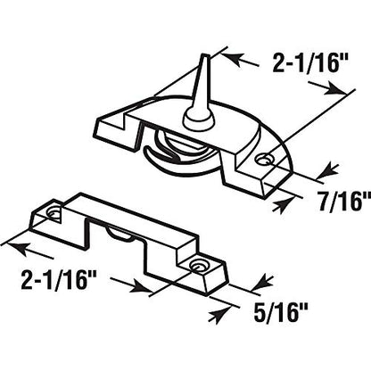 Prime-Line F 2763 2-1/16 In., Diecast Bronze Baked-On Enamel Double Hung Window Sash Lock (Single Pack) - color: Bronze