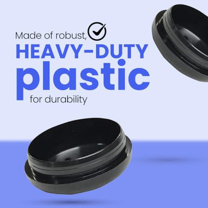 Deluxe Wrought Iron Patio Furniture Feet Glides – Fits 1-1/2" Inside Diameter, Round Plastic Chair Leg Caps, Floor Protector for Chairs, Pack of 25, Black - size: Pack of 25"