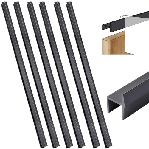 Leinuosen 6 Pcs File Cabinet Rails PVC Hanging Black Document Cabinet Rails for Drawer Sides Letter Size Office File Drawer Holder Organizer Storage, 15.8 Inches Long(3/4 Inch Wide) - size: 3/4 Inch Wide