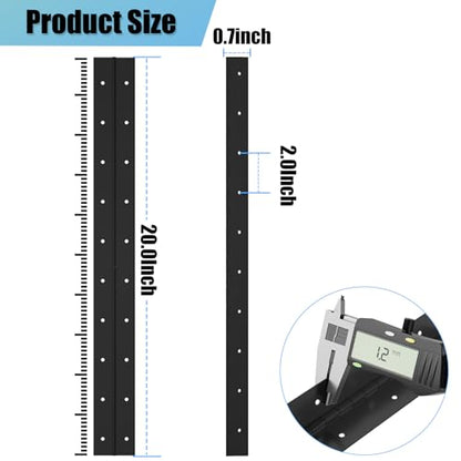 20Inch Black Continuous & Piano Hinges, 2PCS Heavy Duty Stainless Steel Piano Hinge with Hole, 0.05" Thickness/1.2" Open Width Folding Cabinet Door Butt Hinge - color: Black, size: 20 Inch
