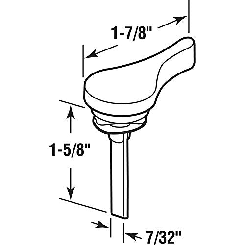 Prime-Line E 2703 Sliding Door Latch Lever, 1-3/8 In. Tail, White Finish (Single Pack)