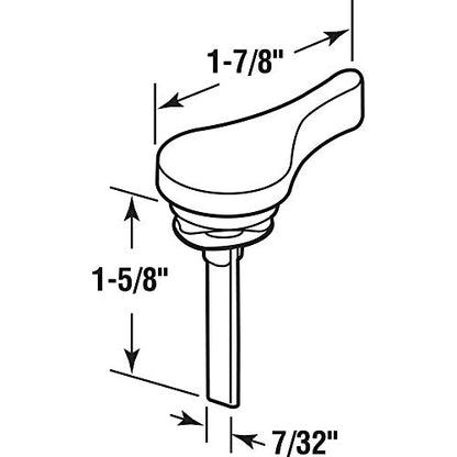 Prime-Line E 2703 Sliding Door Latch Lever, 1-3/8 In. Tail, White Finish (Single Pack)