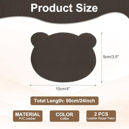 PATIKIL Leather Repair Patch, 2 Pcs 4 x 3.5 Inch Self-Adhesive Vinyl Patch Furniture Tape Repair Kit for Sofas Couches Stools Chairs Cabinets Bags, Coffee - color: Coffee