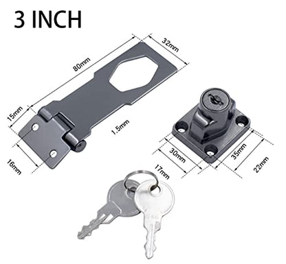 Flip Latch 3-mm Thickened Heavy Duty Hasp Safety Door Lock Gate Latches for Double Door Window Barn Closet Drawer Cabinet Garage,Stainless Steel Brushed Nickel (3 INCH-1 PCS) - size: 3 Inch-1 Pcs
