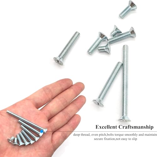 80 Piece #8-32 Phillips Flat Head Machine Screws Kit – 8 Sizes, Carbon Steel Zinc-Plated Knob Screws Cabinet Screw Electricians Screws for DIY & Professional Use - size: 80 Pcs #8-32 Phillips Flat Head Machine Screws