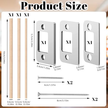 Door Strike Shim Plates, Standard Size Spacer Deadbolt Restorer Strike Plates 3 Different Thickness Stainless Steel Spacer Door Reinforcement Backplate Block The Access to Latch for Home Office