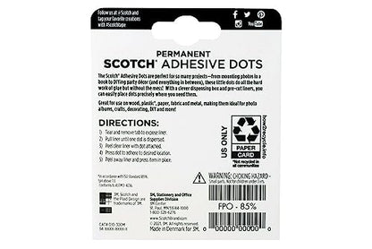 Scotch Adhesive Dots, Medium, 0.3 inches, 300 Dots/Pack, Easy Dispensing, Permanent, Photo-Safe, 1-Pack - size: 300 Count (Pack of 1), style: Original packaging
