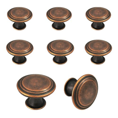 8 Pack Dresser Knobs,Kitchen Cabinet Knobs,Antique Brass Drawer Knobs,as The Replacement Knobs for Dresser,Desk,Kitchen Cupboard,Bathroom Cabinet,Vanity,Bifold Closet Door (Bronze-8 Pack)