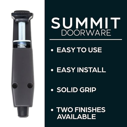 SUMMIT DOORWARE Heavy Duty Spring Loaded Step Down Door Stopper - Door Holder Ideal for Residential & Commercial Use - Duronotic Finish