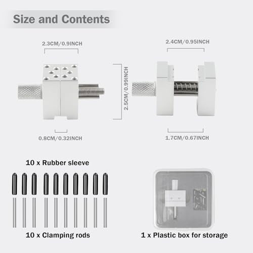 Aluminum Alloy Precision Mini Vise,Multi-function Clamp with 10 Stainless Steels Rods for Miniature Soldier Fixed Parts Model Tool - style: Basic Version