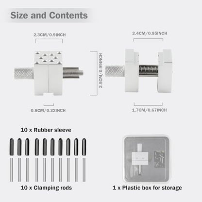 Aluminum Alloy Precision Mini Vise,Multi-function Clamp with 10 Stainless Steels Rods for Miniature Soldier Fixed Parts Model Tool - style: Basic Version