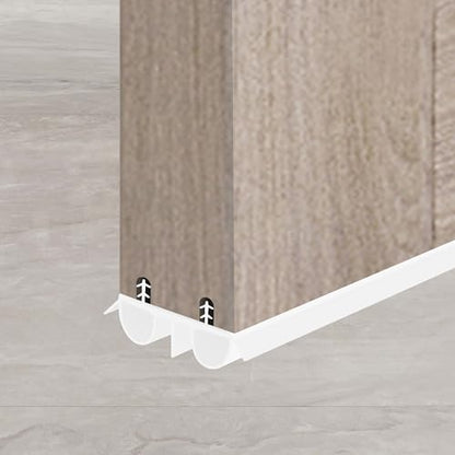 36" Kerf Slide-in Double Bulb Seal Weatherstrip Door Bottom – Durable Seal for Energy Efficiency & Draft Protection (White) - color: White
