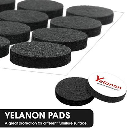 Yelanon Felt Furniture Pads for Hardwood Floors -24 Pcs 2.5" Premium Felt Pads for Chair Legs, Floor Protectors for Furniture, Black - size: 24pcs Black Round