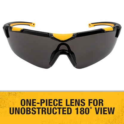 DEWALT DPG110 Chisel Unisex Trim-Fit Half Frame Protective Eyewear, Black Frame Smoke Lens - color: Black / Smoke