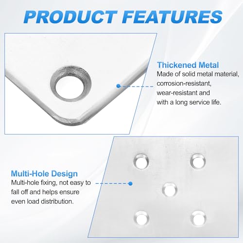uxcell 5Pcs Furniture Leg Flat Mounting Plates, 100mm/3.9inch Flat T-Plate Connector Attachment Bracket Base with Screws for Chair Sofa Cabinet Repair - size: 100mm