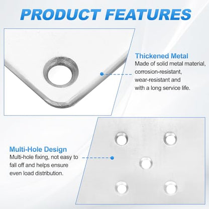 uxcell 5Pcs Furniture Leg Flat Mounting Plates, 100mm/3.9inch Flat T-Plate Connector Attachment Bracket Base with Screws for Chair Sofa Cabinet Repair - size: 100mm