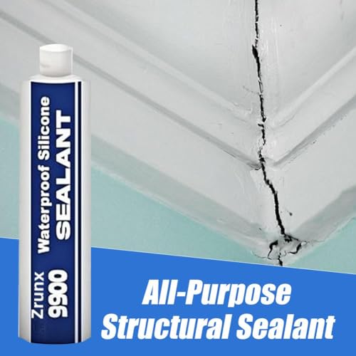 9900 Silicone Waterproof Sealant, Multi-Purpose Waterproof Adhesive Clear Caulk for Roof & Wall Cracks, Glue Strong Sealing Compound, Multi-Surfaces Adhesive for Roof Bathroom Tile - color: Gray