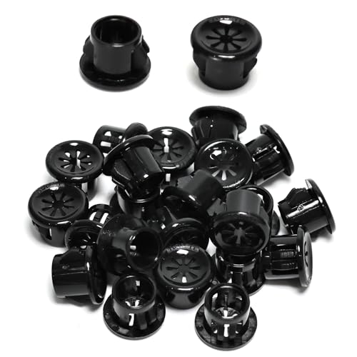 50 Pcs Cable Grommet, Snap Bushing 7/16" (11 mm) Mounting Diameter, Flexible Petal-Shaped Buckle Round Nylon Desk Grommet for Wires Through Countertop Cord Organizer and Protection, Black - style: 7/16" -RSB 50PCS